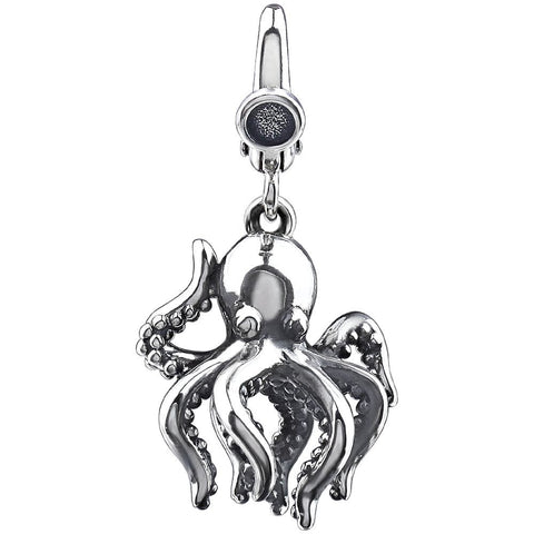 Sterling Silver 30x15mm Octopus Charm