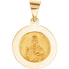 14k Yellow Gold 14.75mm Round Hollow Scapular Medal