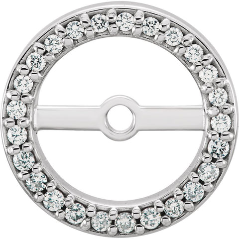 14k White Gold 6.9mm ID 1/8 CTW Diamond Earring Jackets