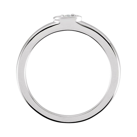 14k White Gold Stackable Diamond Ring, Size 7