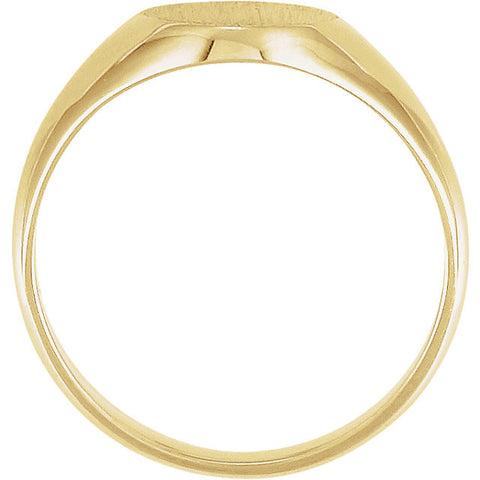10k Yellow Gold 8x10mm Oval Signet Ring , Size 6