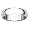 Platinum 5mm Half Round Band, Size 8.5
