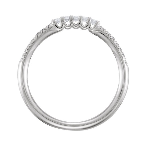 14k White Gold 1/6 CTW Diamond Anniversary Band, Size 7
