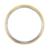 14K White & Yellow Gold 7.5mm Comfort-Fit Flat-Edge Band Size 6