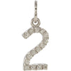 14k White Gold 0.07 ctw. Diamond Numeric Charm or Pendant