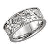 Floral Design Band in 14k White Gold ( Size 8 )