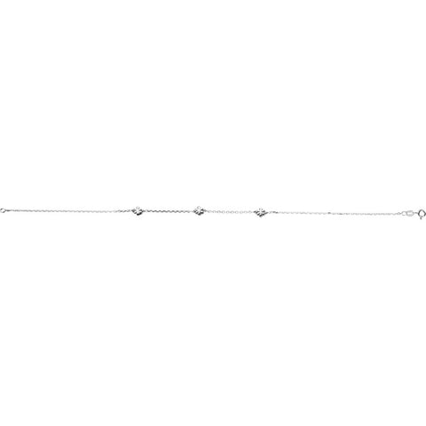 Sterling Silver 3mm Flower 10" Anklet