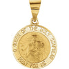 Hollow Round Scapular Medal in 14k Yellow Gold
