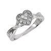 Sterling Silver Cubic Zirconia Heart Ring Size 7