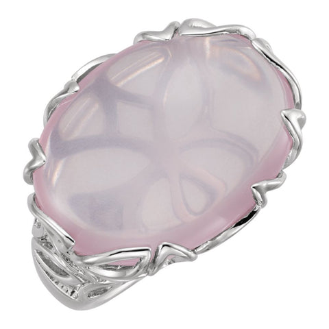 Sterling Silver Rose Quartz Ring, Size 7