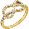 14k Yellow Gold 1/3 ctw. Diamond Knot Ring, Size 7