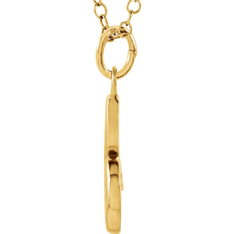 14k Yellow Gold Letter "B" Lowercase Script Initial Necklace