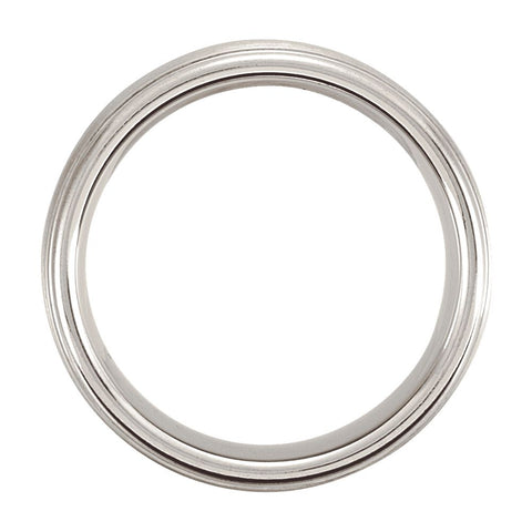 Cobalt 8mm Satin Finish Ridged Band 12.5