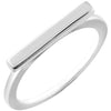14k White Gold Horizontal Bar Ring, Size 7