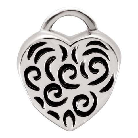 Sterling Silver 12mm Heart Locket Bead