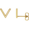 14k Yellow Gold "V" Earrings
