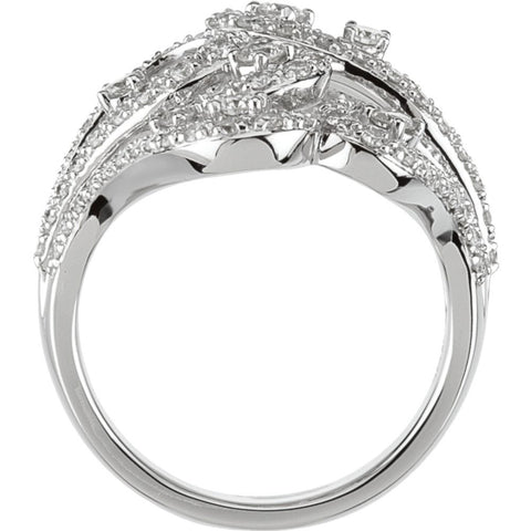 14k White Gold Diamond Ring, Size 7