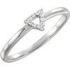 14k White Gold 0.05 ctw. Diamond Triangle Stackable Ring, Size 7