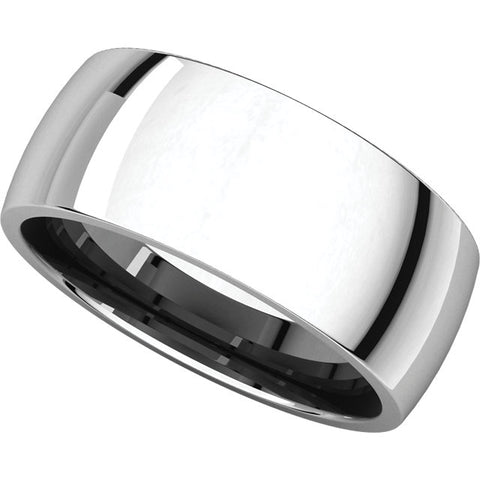 10k White Gold 8mm Light Comfort Fit Band, Size 11
