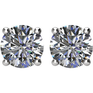 14k White Gold 1 1/2 CTW Diamond Earrings