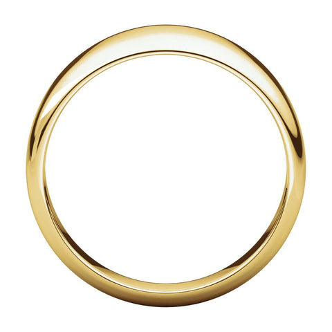14k Yellow Gold 8mm Half Round Tapered Band, Size 10