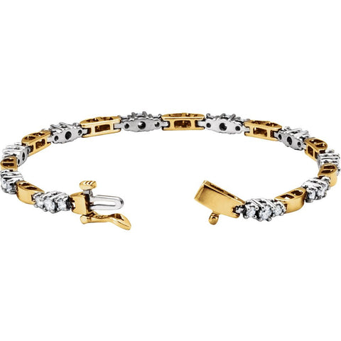 14K Two-Tone 1 7/8 CTW Diamond Line Bracelet