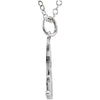 14k White Gold Letter "H" Lowercase Script Initial Necklace