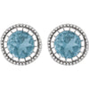 14k White Gold Swiss Blue Topaz "December" Birthstone Earrings