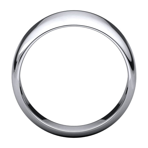 14k White Gold 10mm Half Round Tapered Band, Size 6.5