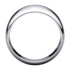 14k White Gold 10mm Half Round Tapered Band, Size 6.5