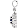 14k White Gold Blue Sapphire & .06 CTW Diamond Pendant