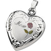 27.00x18.70 mm Tri Color Mom Heart Shaped Locket in Sterling Silver