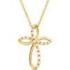 14k Yellow Gold 1/10 ctw. Diamond Cross 18-inch Necklace