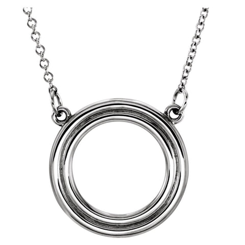 Platinum Circle 16" Necklace
