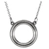 14K White Gold Circle 16-Inch Necklace