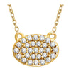 14k Yellow Gold 1/5 ctw. Diamond Oval Cluster 16-18-inch Necklace