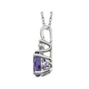 14k White Gold Amethyst & .02 CTW 18" Necklace