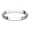 14k White Gold 2.5mm Flat Edge Band, Size 8