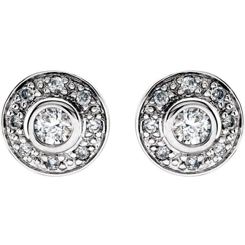 14k White Gold 1/4 CTW Diamond Earrings