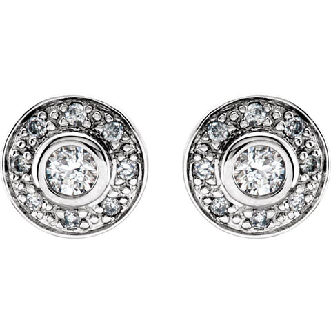 14k White Gold 1/4 CTW Diamond Earrings