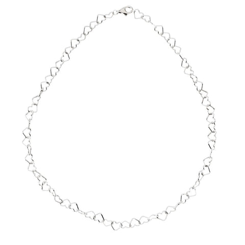 Sterling Silver 6mm Heart Link 18" Chain
