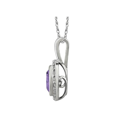 Sterling Silver Purple Cubic Zirconia 18" Necklace