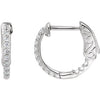 Platinum 1/4 CTW Diamond Inside/Outside Hoop Earrings
