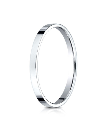 Benchmark 14K White Gold 2mm Traditional Flat Wedding Band Ring (Sizes 4 - 15 )