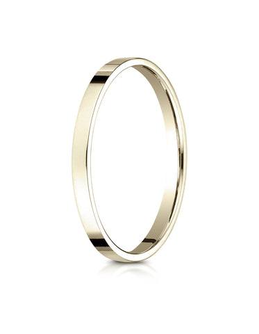 Benchmark 14K Yellow Gold 2mm Traditional Flat Wedding Band Ring (Sizes 4 - 15 )