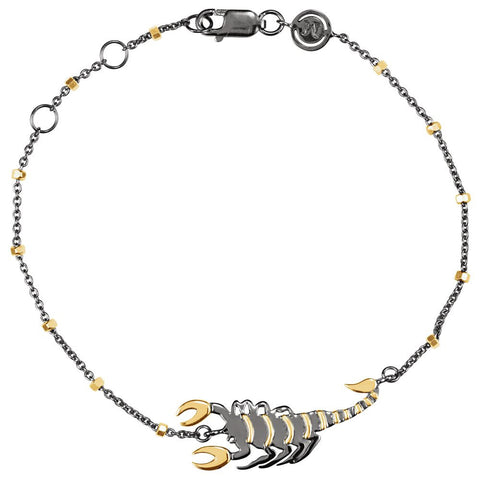18k Yellow Gold Vermeil & Black Rhodium-Plated Scorpion 7.5" Bracelet for Passion