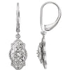 14k White Gold Filigree Design Earring Mounting