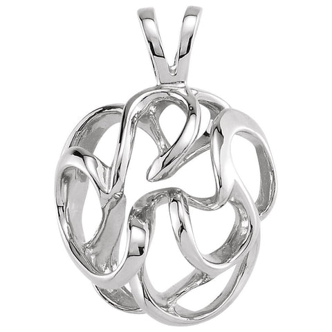 14k White Gold Freeform Pendant