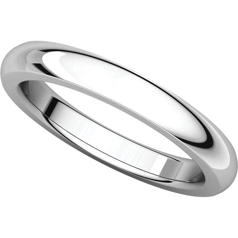 Platinum 3mm Heavy Comfort Fit Band, Size 6