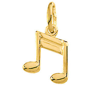 14k Yellow Gold Musical Note Charm